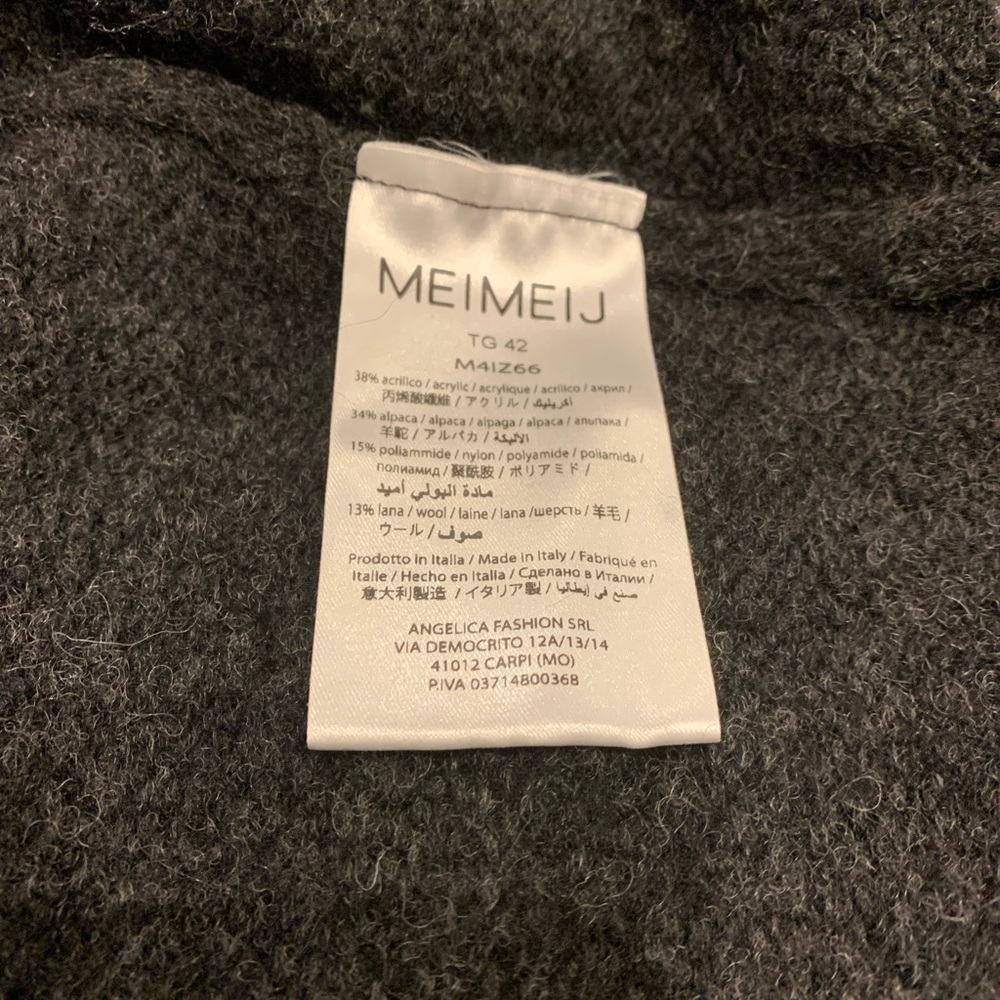 MEIMEIJ Charcoal and White Women's Cardigan NWT - Picture 7 of 11